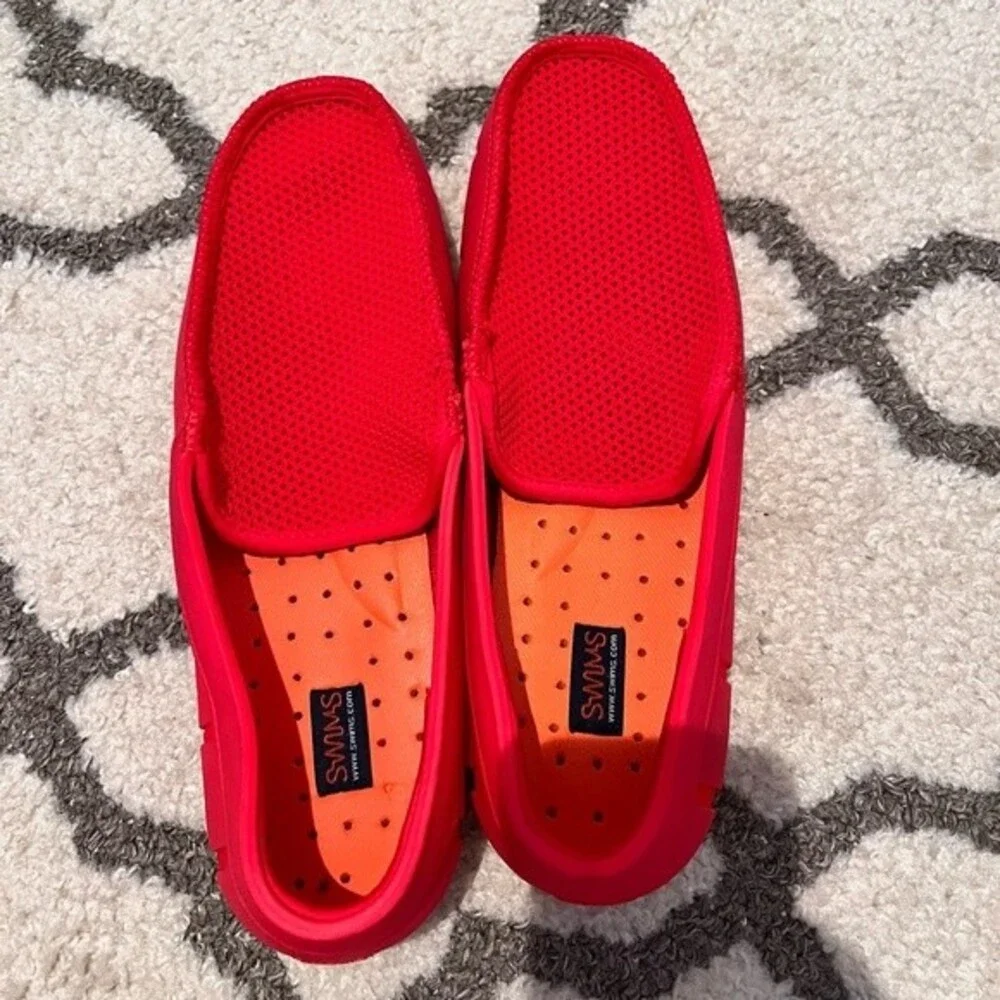 SWIMS Hole Knit Loafers in Red 9 NWOB